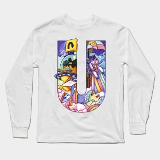 Letter U doodle art Long Sleeve T-Shirt